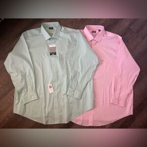 Van Heusen Big and Tall Ultra Flex Wrinkle Free Shirts Set of 2-Size 19 (34/35)